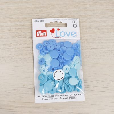 Bottoni a pressione automatici Prym Love - azzurro e celeste